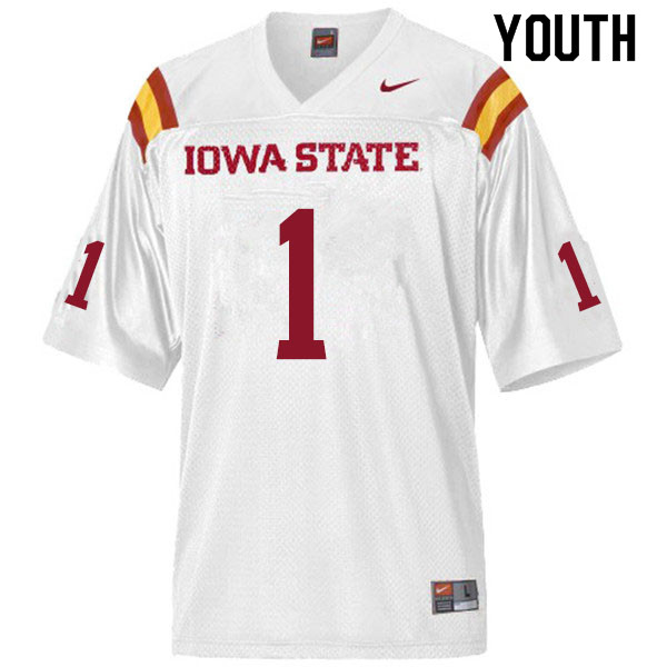 Iowa State Cyclones Youth #1 Tarique Milton Nike NCAA Authentic White College Stitched Football Jersey UX42U10TH